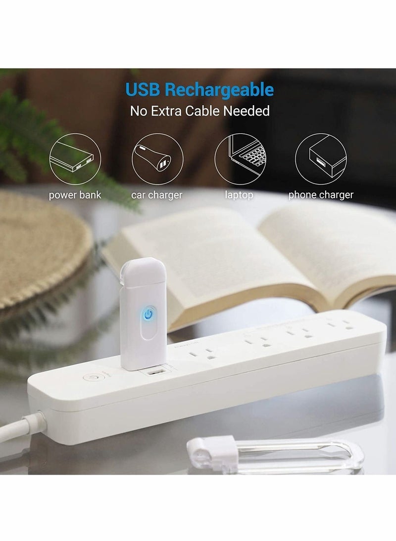 ضوء قراءة الكتاب العنبر، ضوء كتاب قابل لإعادة الشحن عبر USB للقراءة في السرير، حجب الضوء الأزرق، 3 مستويات سطوع، أضواء كتاب LED قابلة للتثبيت للأطفال لحماية العين - أبيض - Image 3